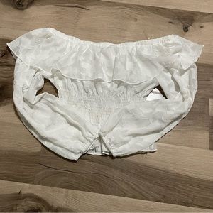 Pink Owl White floral top size M